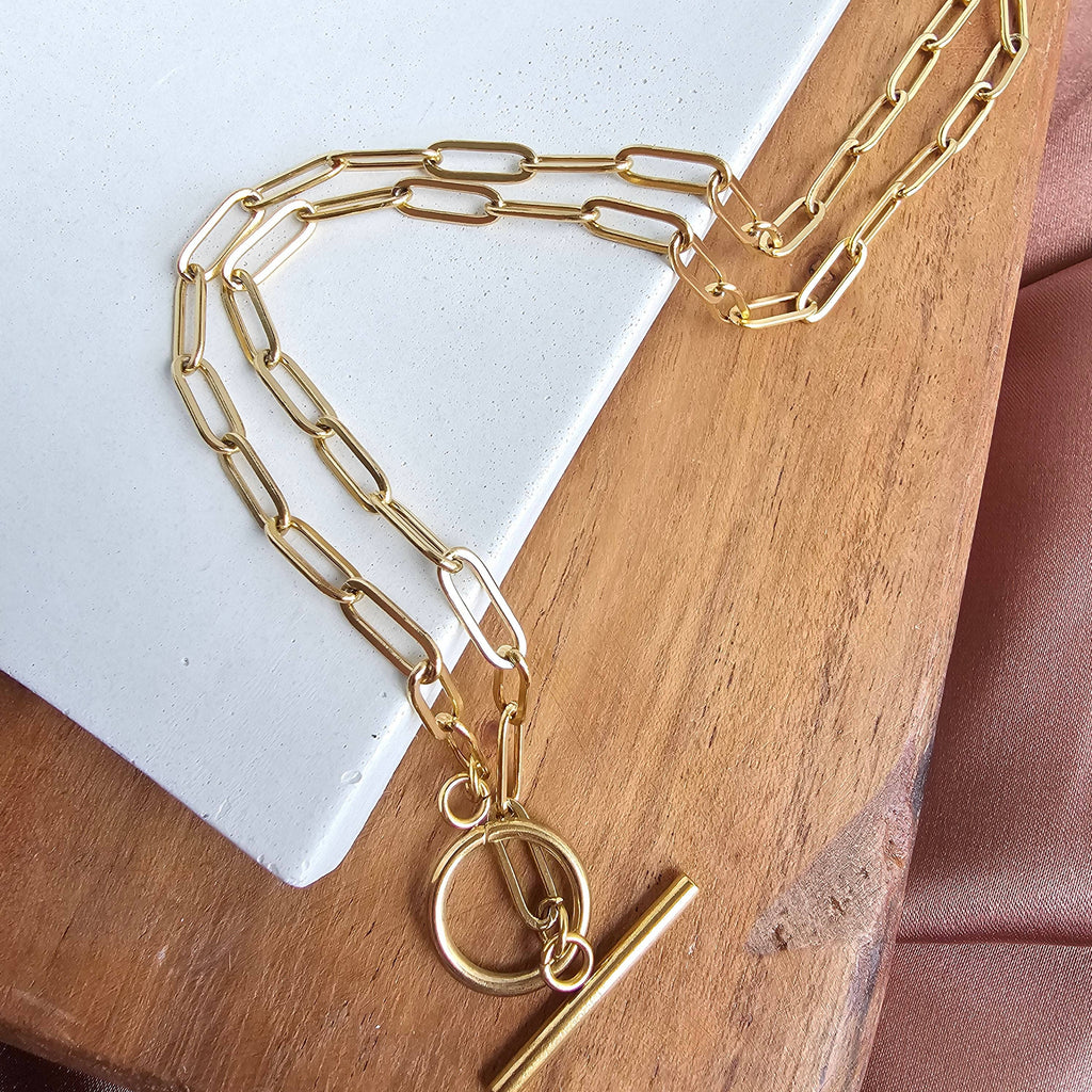 Luxe Gold Paper Clip Chain - 16"