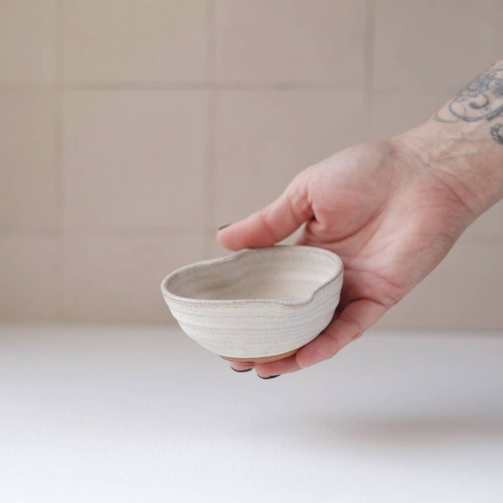 Small Cream Glaze Heart Bowl