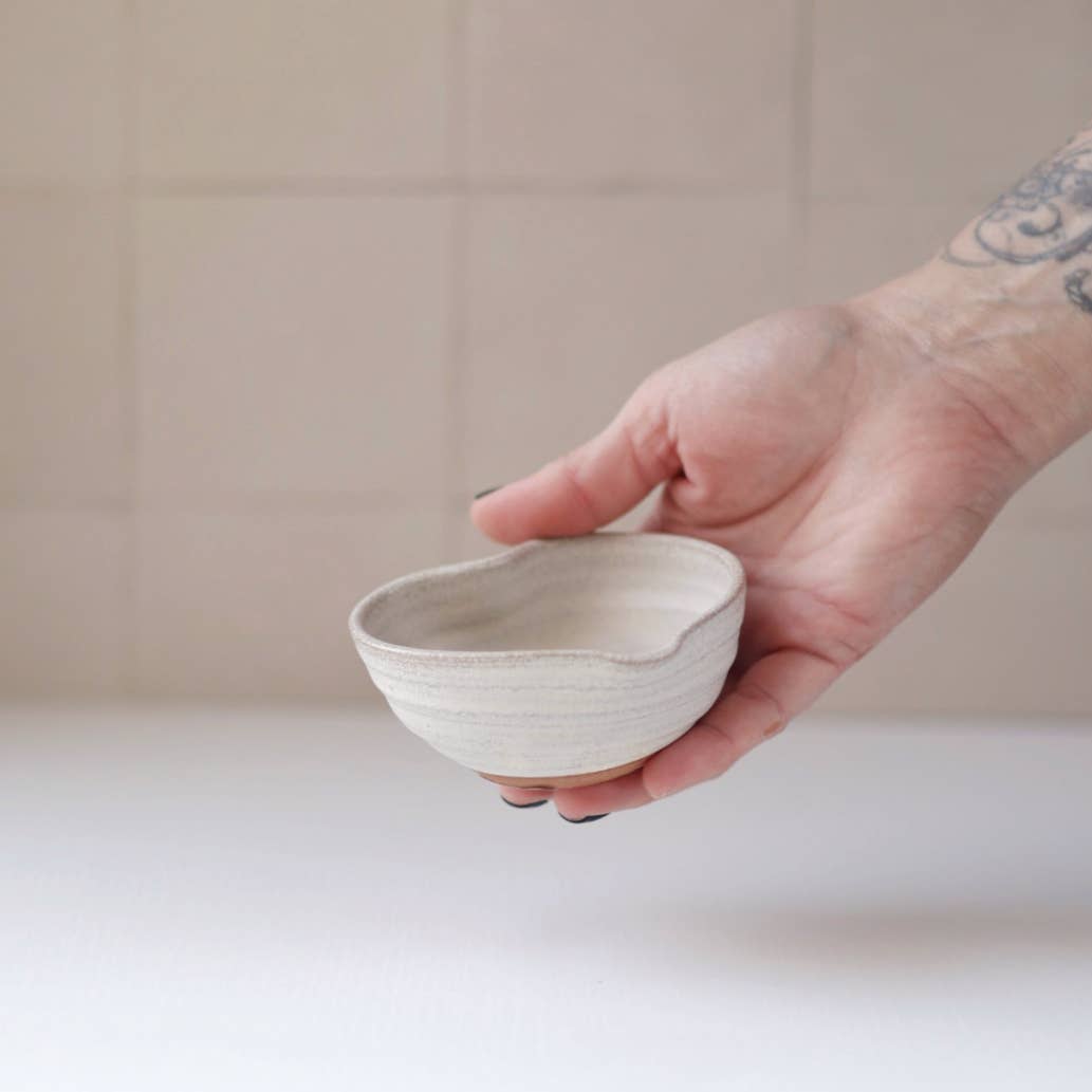 Small Cream Glaze Heart Bowl