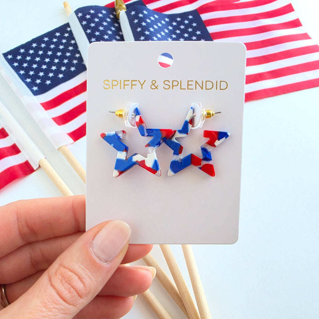 Red, White & Blue Mini Star Hoops