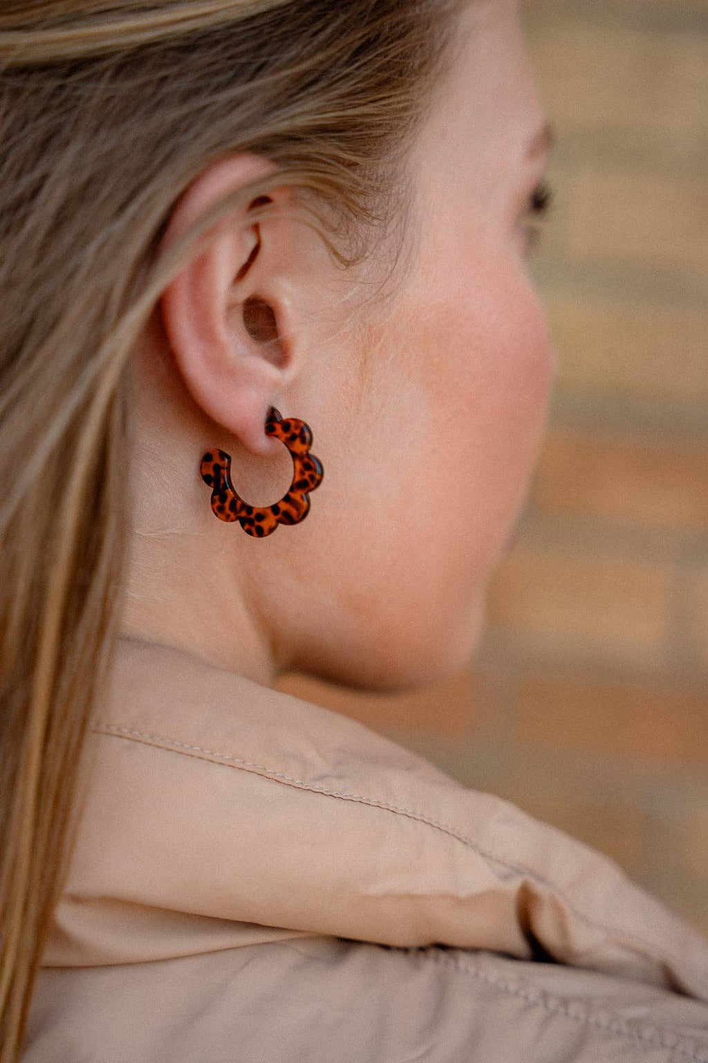 Flora Mini Hoops - Amber Dot // Fall, Earrings, Jewelry