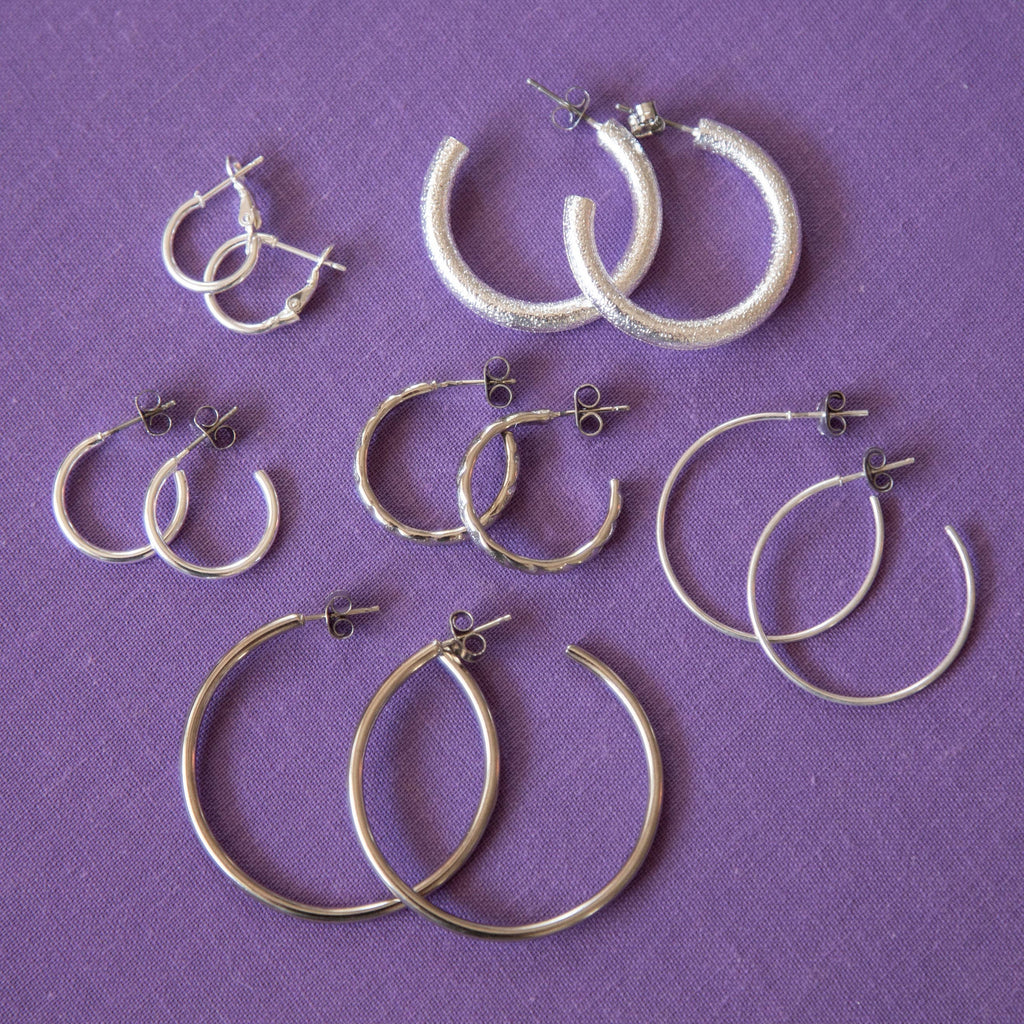 Vintage Silver Hoops