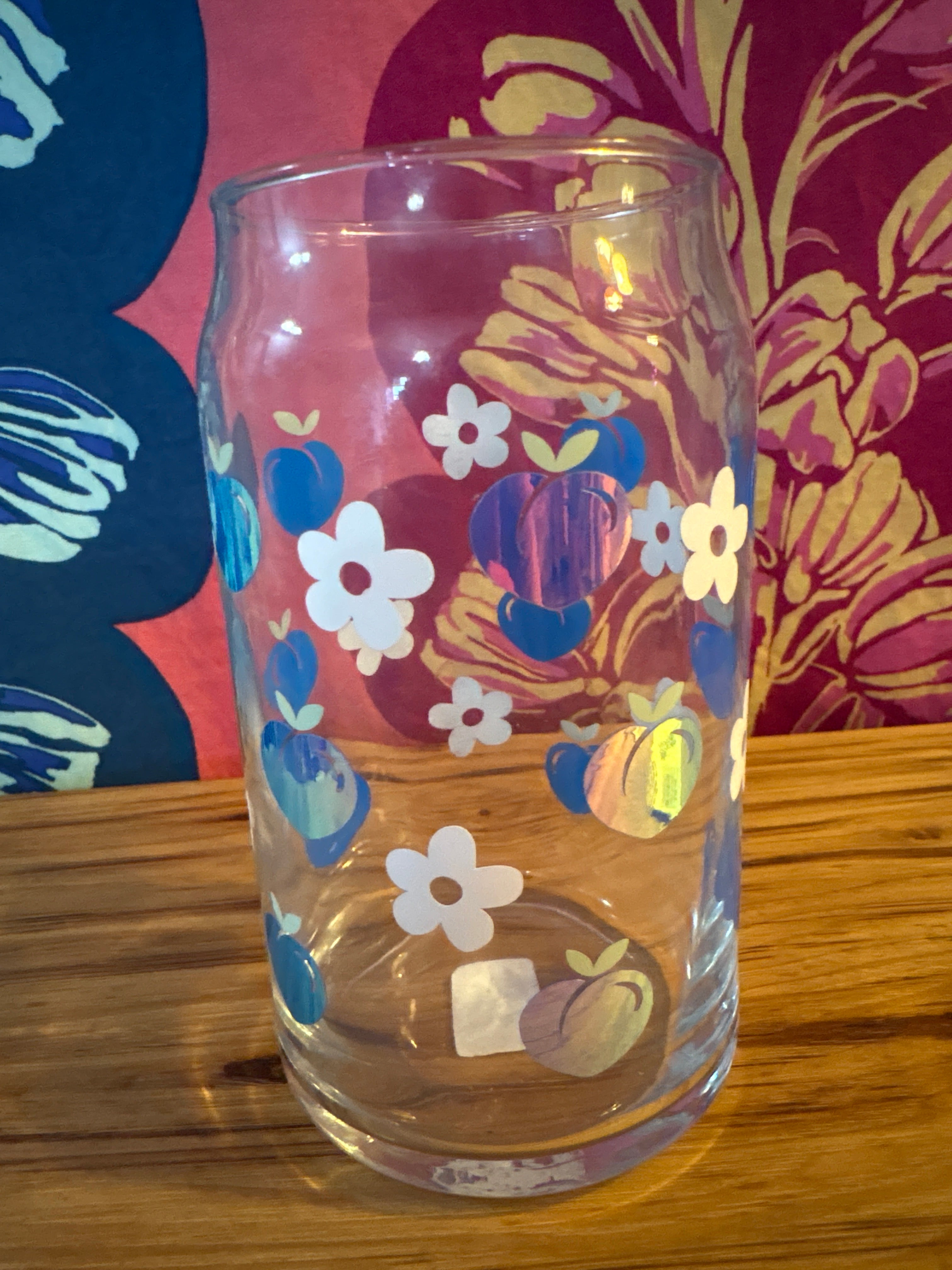 Blue Peaches Glass