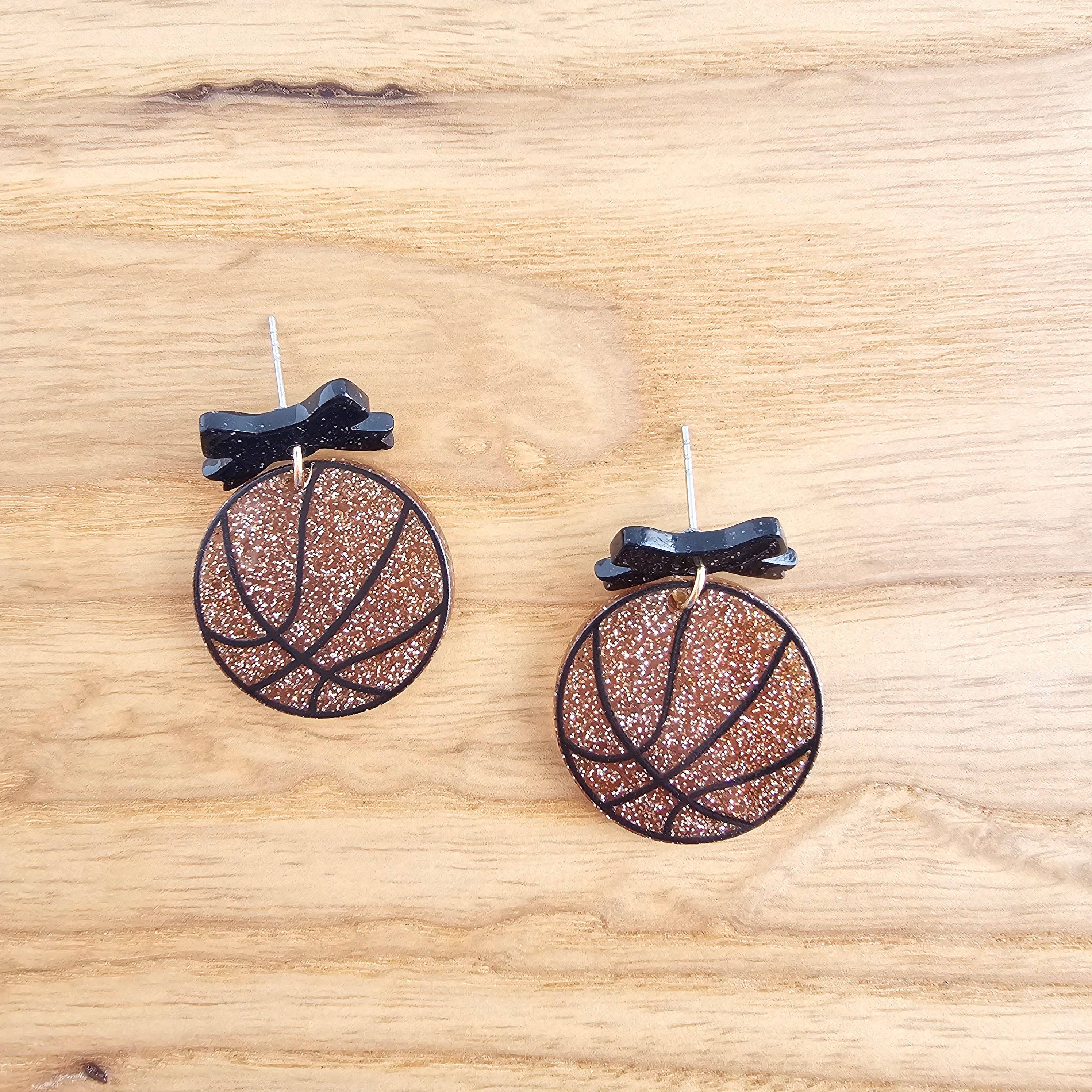 Bow Basketball Earrings // Jewelry, Earrings, Game Day