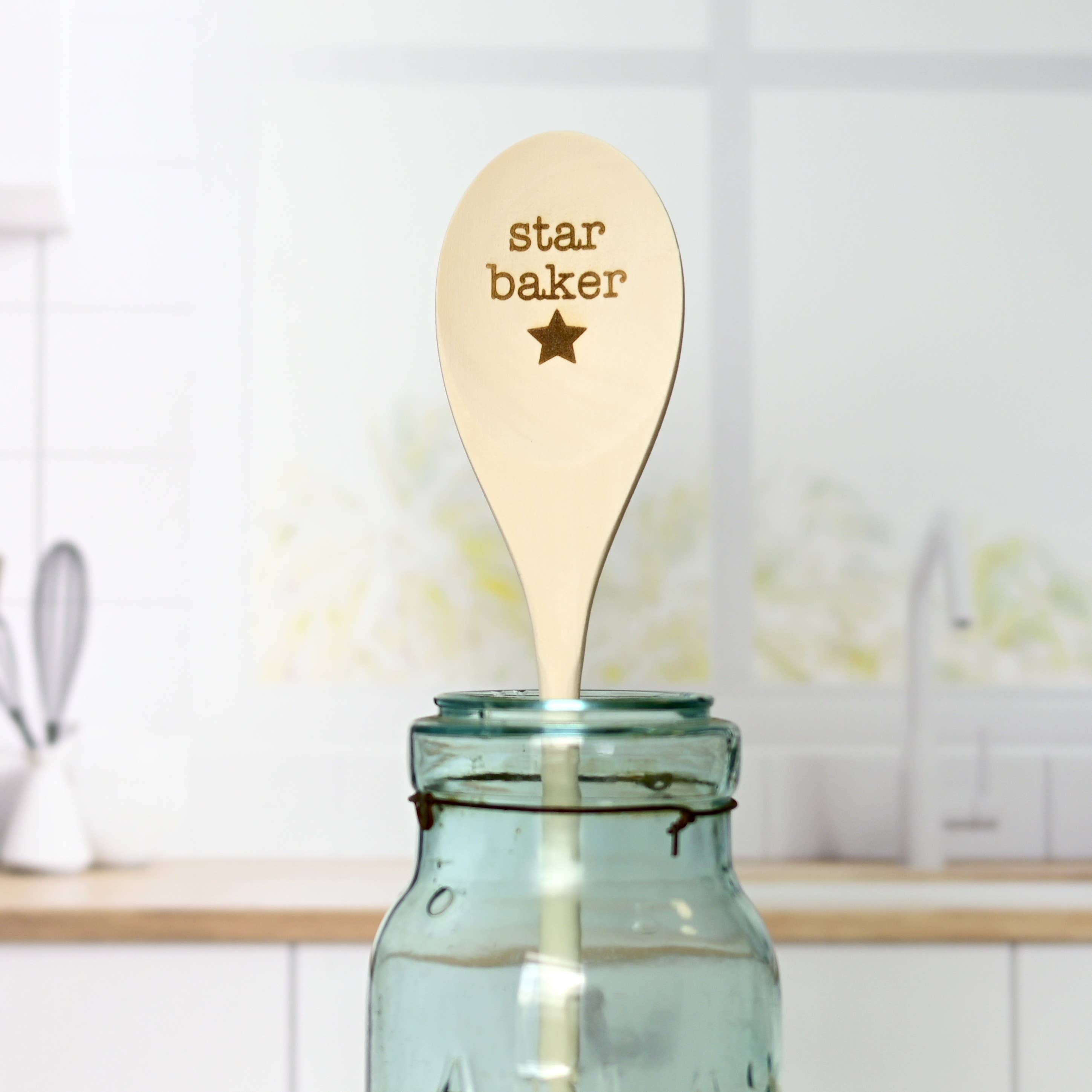 Star Baker Engraved Wood Spoon