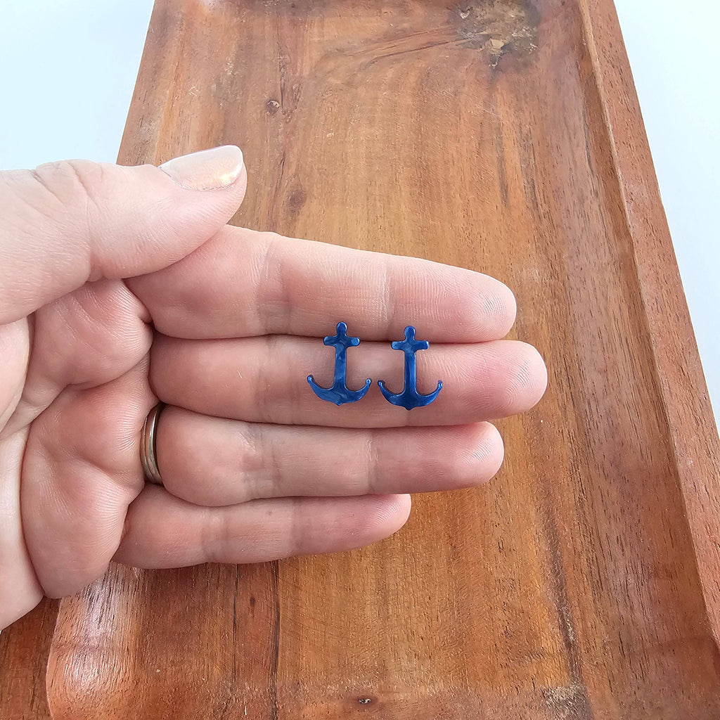 Nautical Anchor Studs - Navy