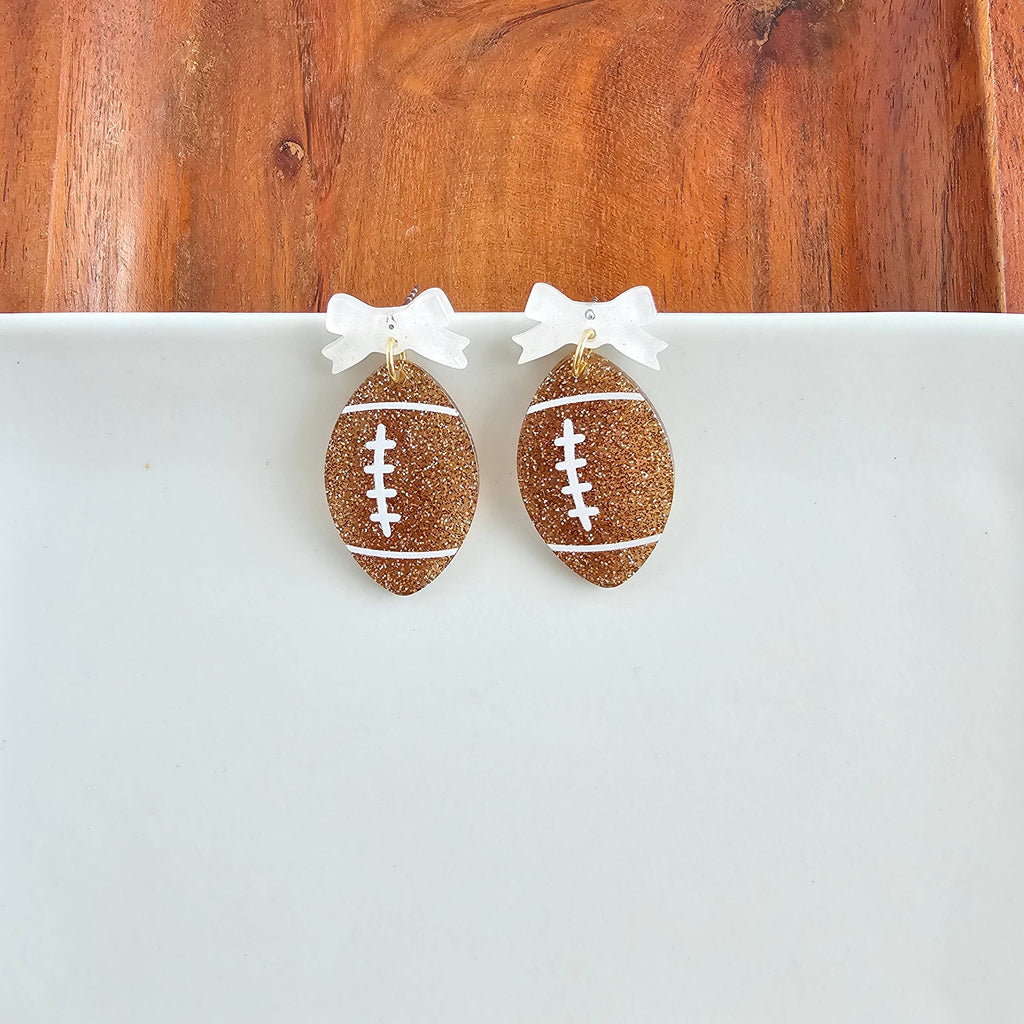 Bow Football Earrings // Jewelry, Game Day
