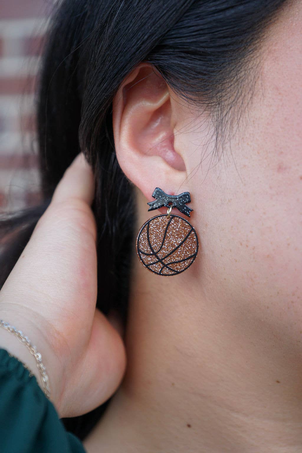 Bow Basketball Earrings // Jewelry, Earrings, Game Day