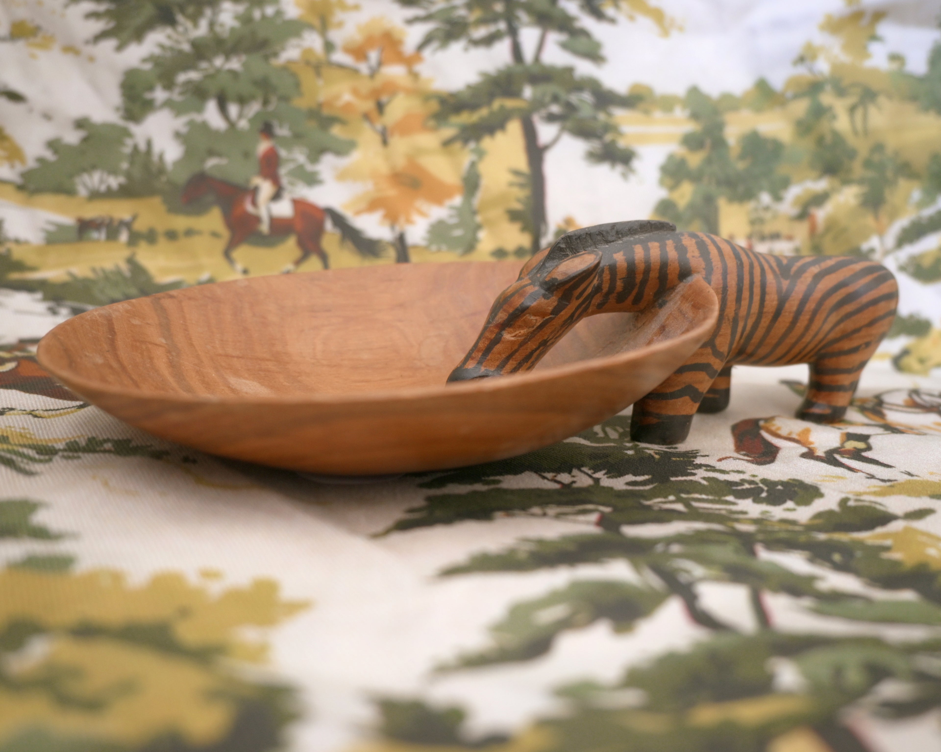 Wooden Zebra Bowl