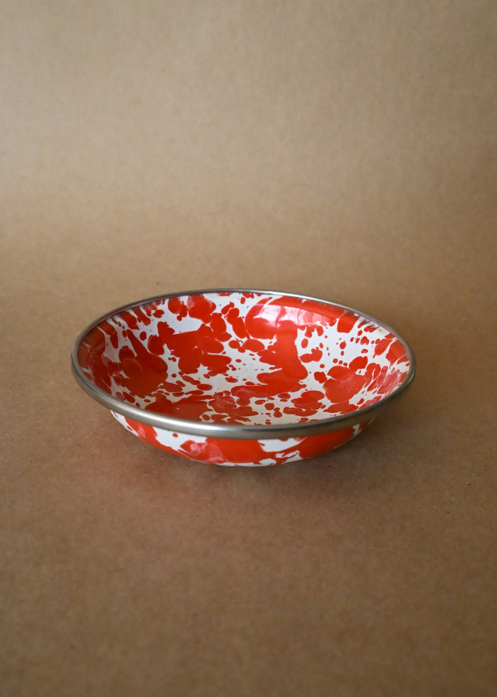 Red Splatterware Enamel Bowl