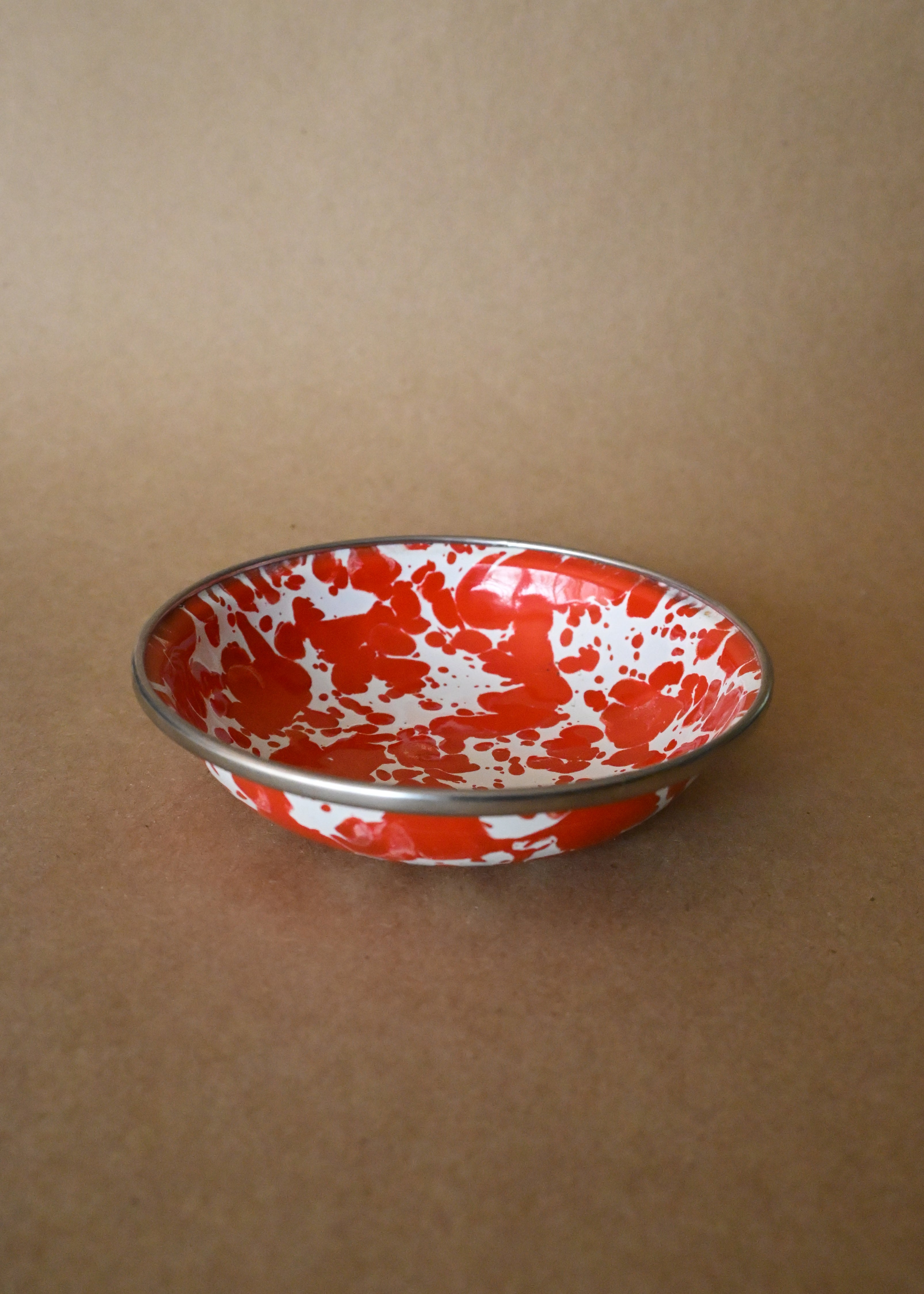 Red Splatterware Enamel Bowl