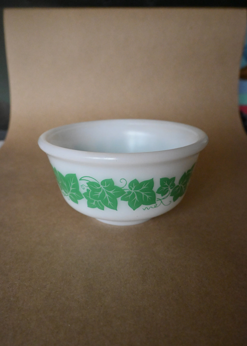 Milk Glass Ivy Bowl