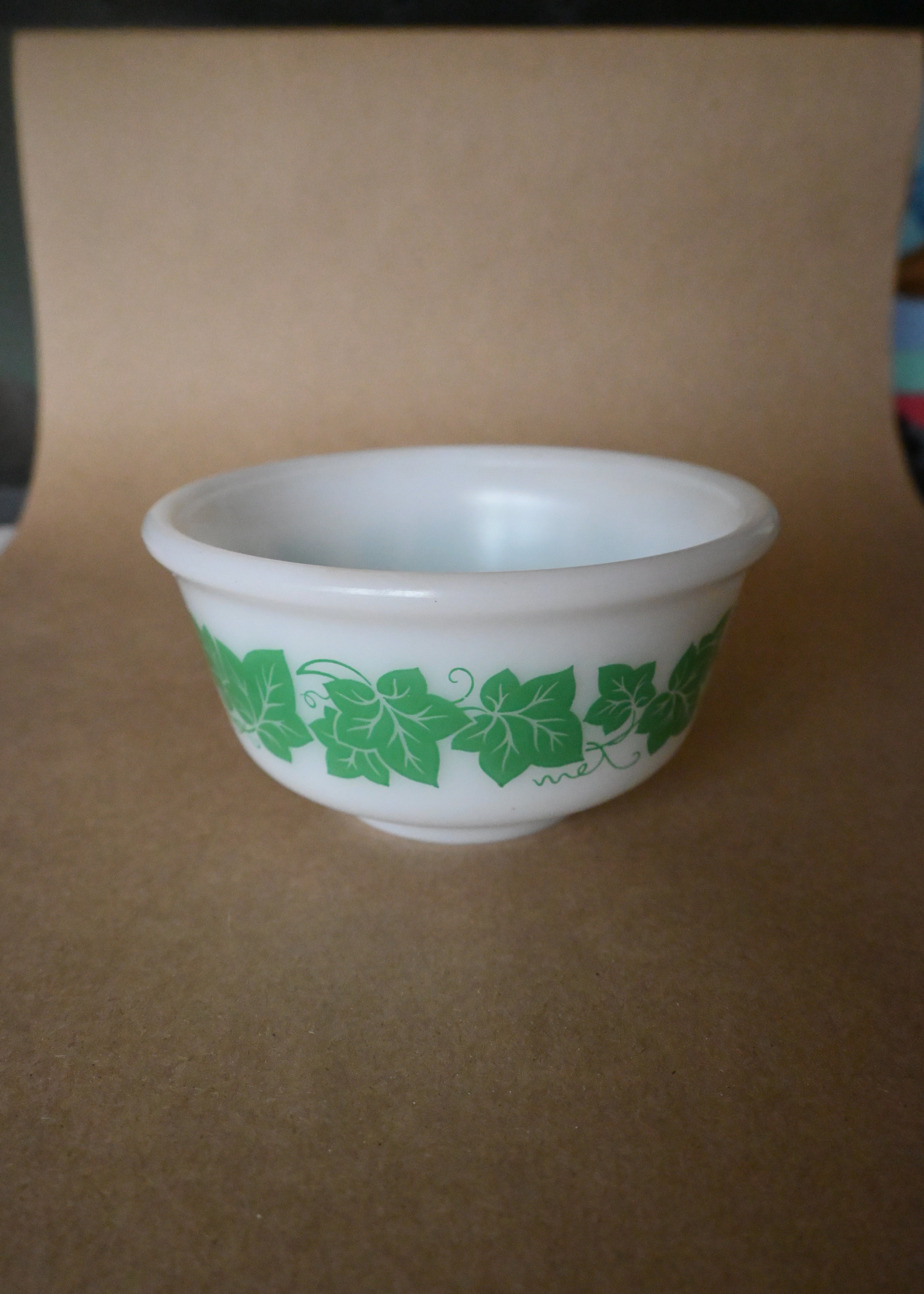 Milk Glass Ivy Bowl
