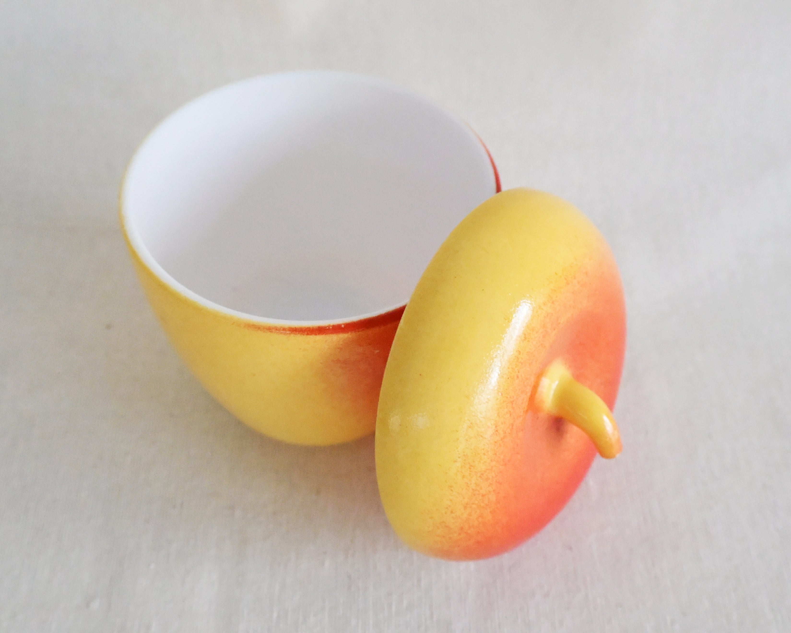 Milk Glass Apple Jar