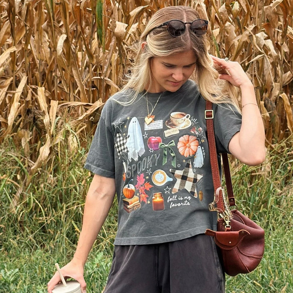 Fall Collage Cropped Tee