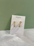 Gold Rhinestone Hoop Studs