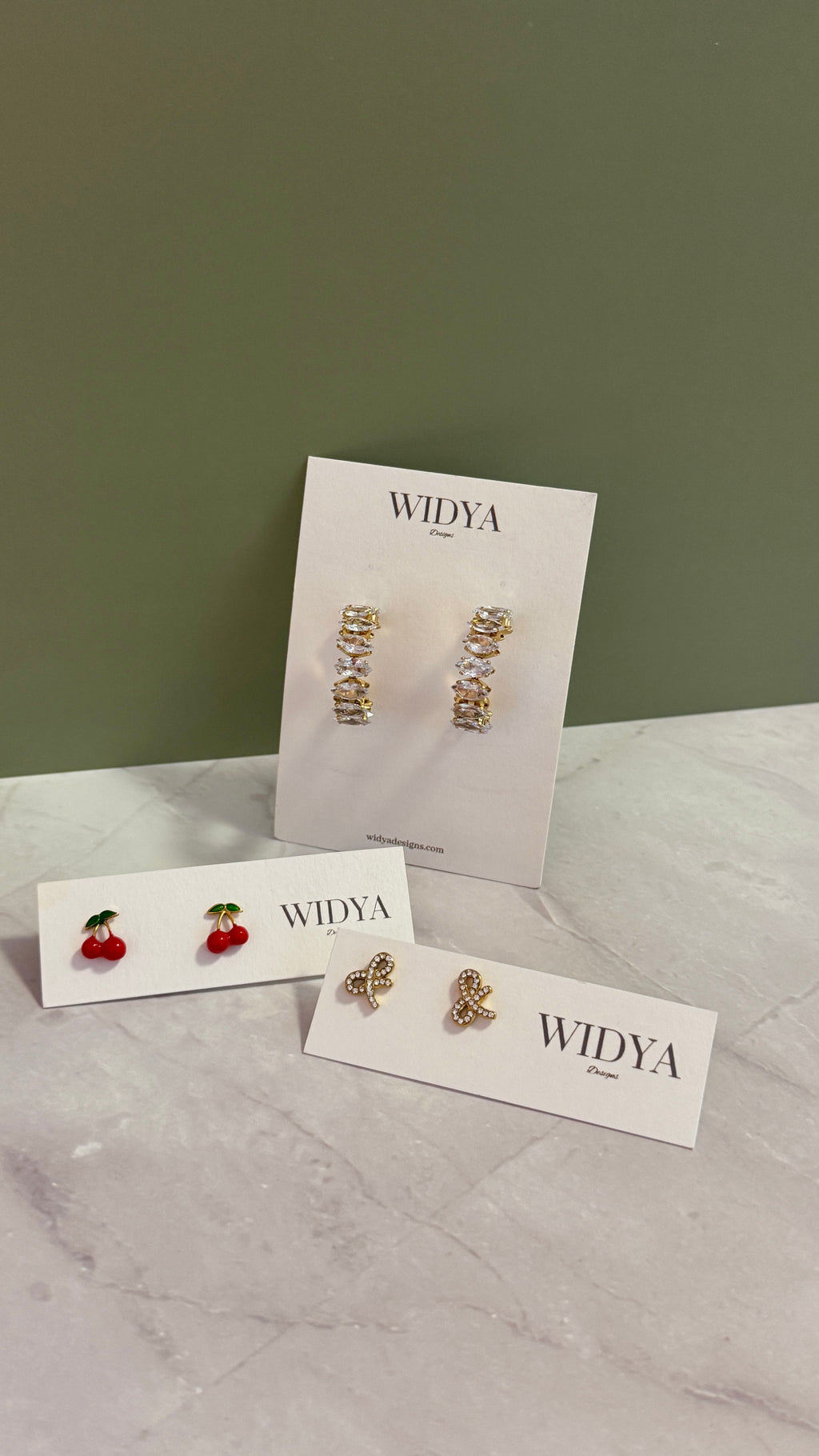 Gold Rhinestone Hoop Studs
