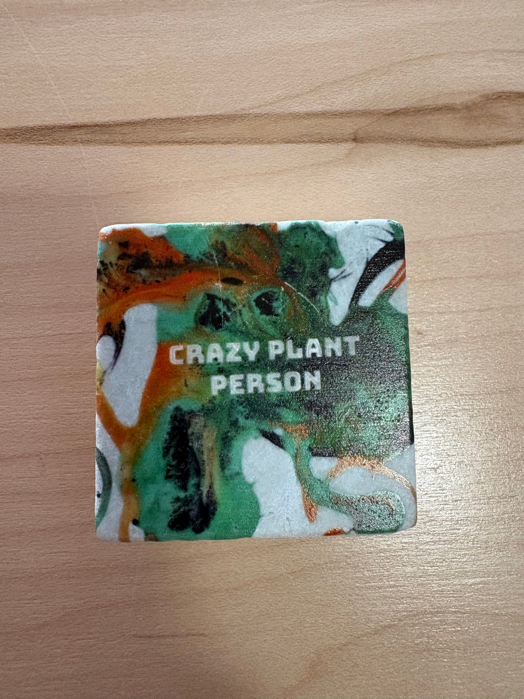 Crazy Plant Person Marble Magnet