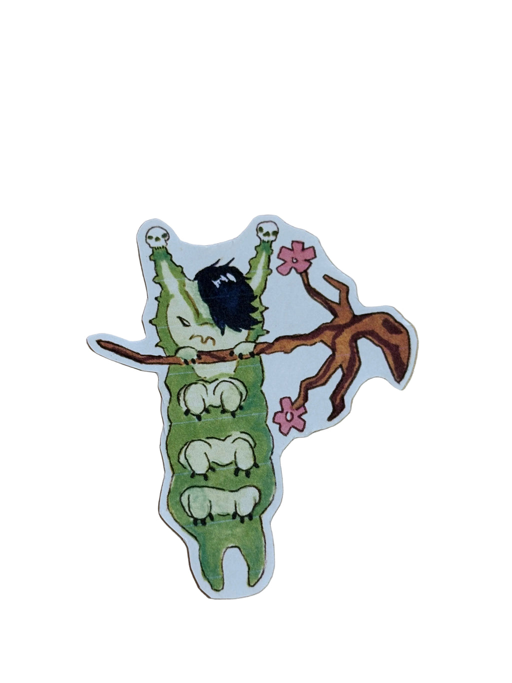 Caterpillar Hanging in There Sticker