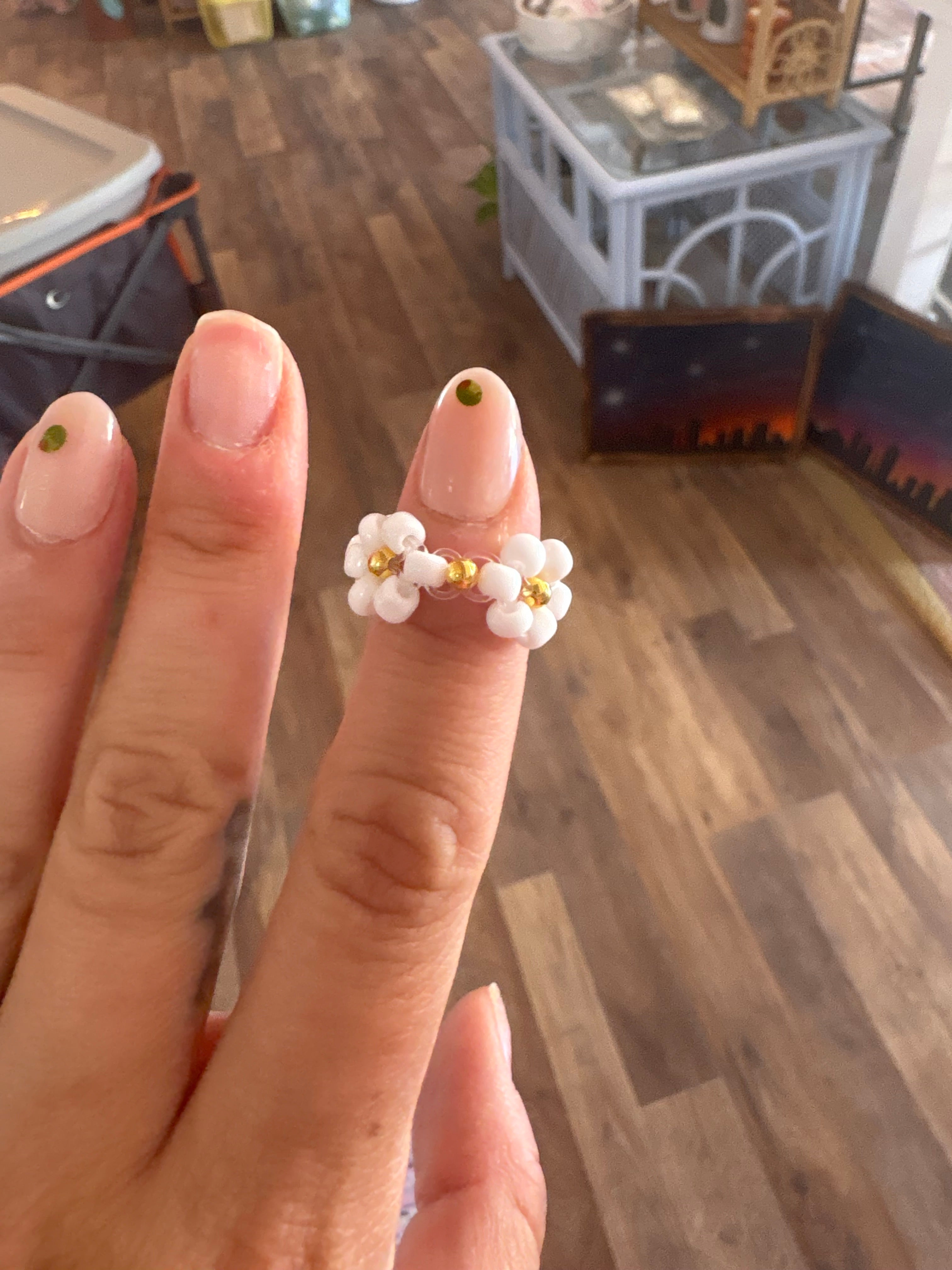 Beaded Flower Ring