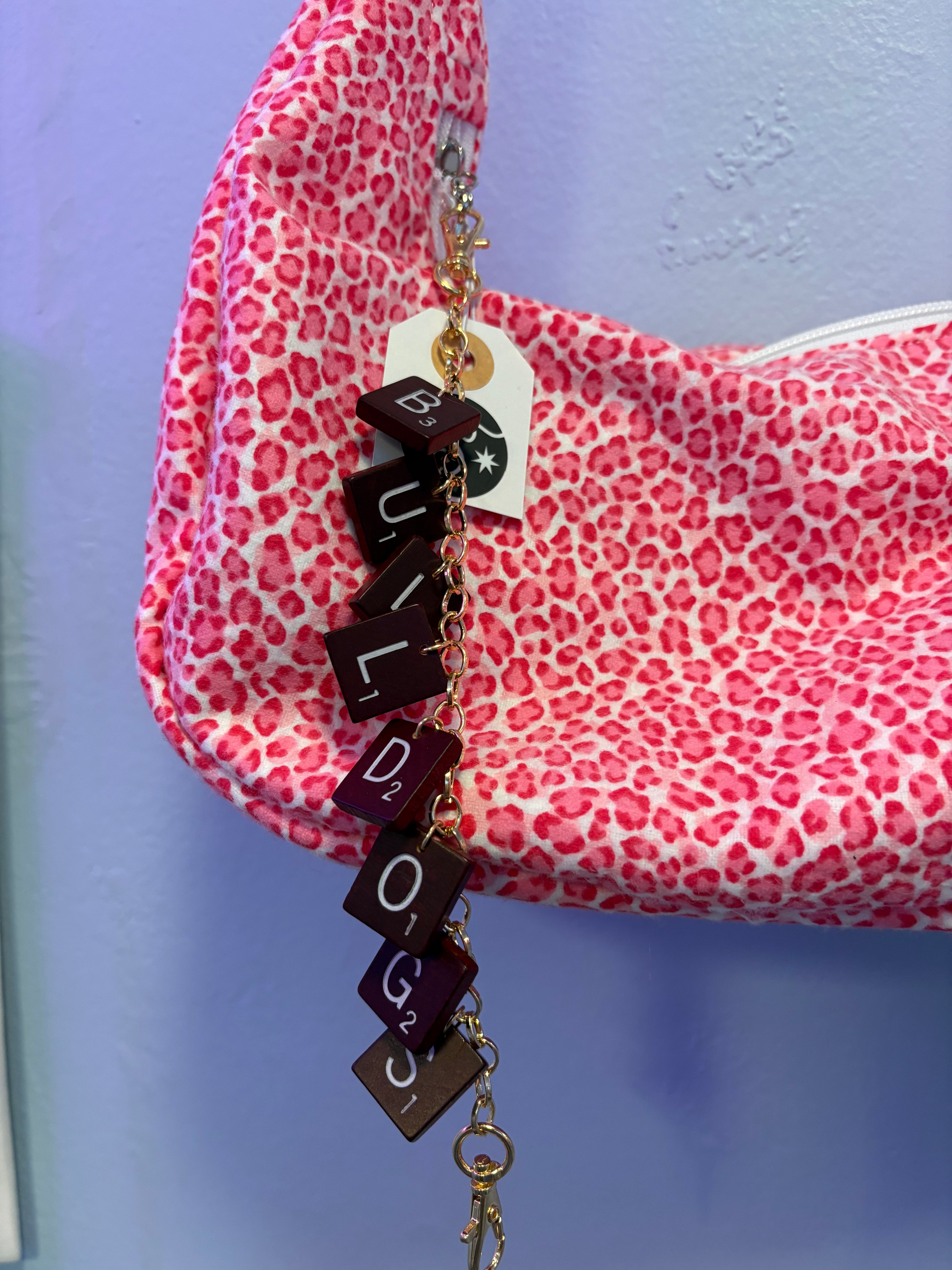 Bull dogs Scrabble Bag Charm