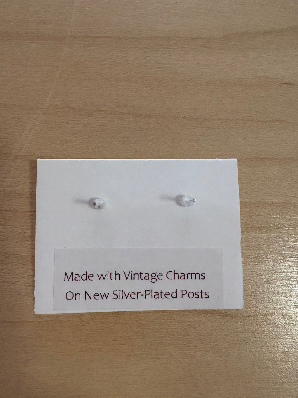 Blue Vintage Flower Charm Studs