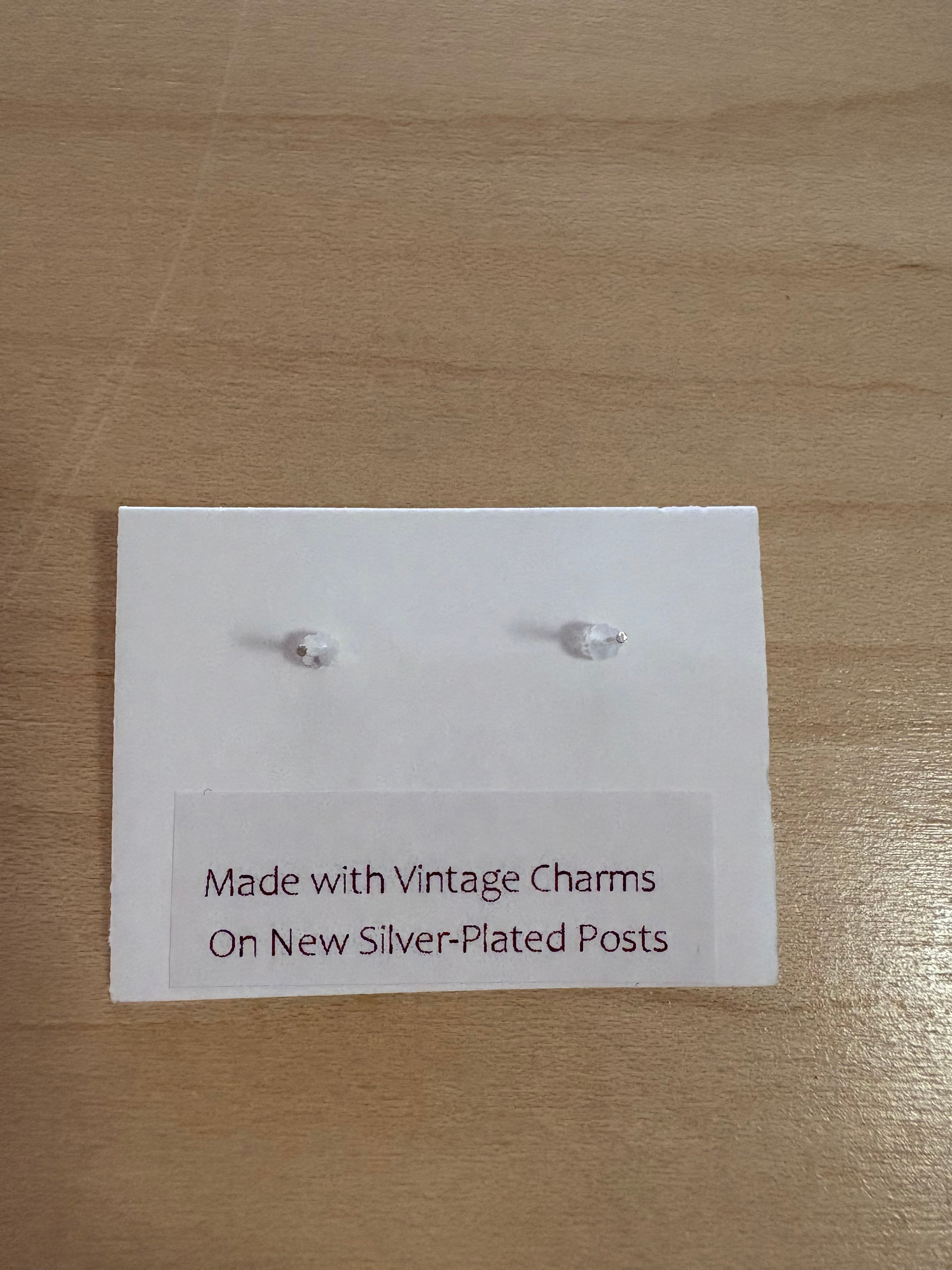 Vintage Heart Charm Earrings