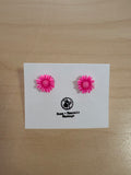 Vintage Pink Flower Charm Studs