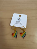 Painted Rainbow Heart Earrings