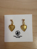 Vintage Heart Charm Earrings