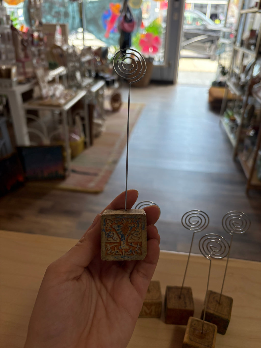 Wooden Block Photo Holder