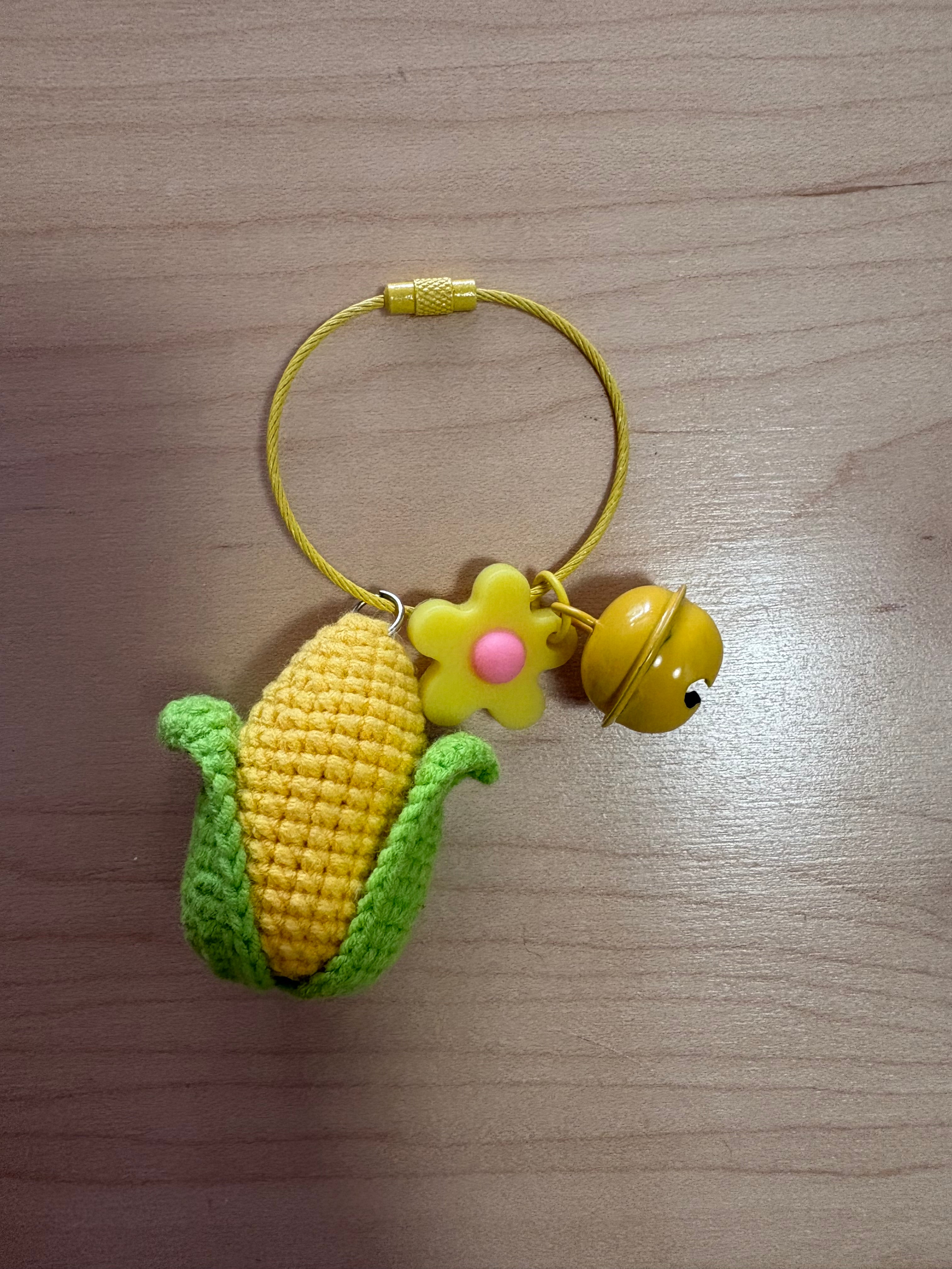Crochet Corn Keychain