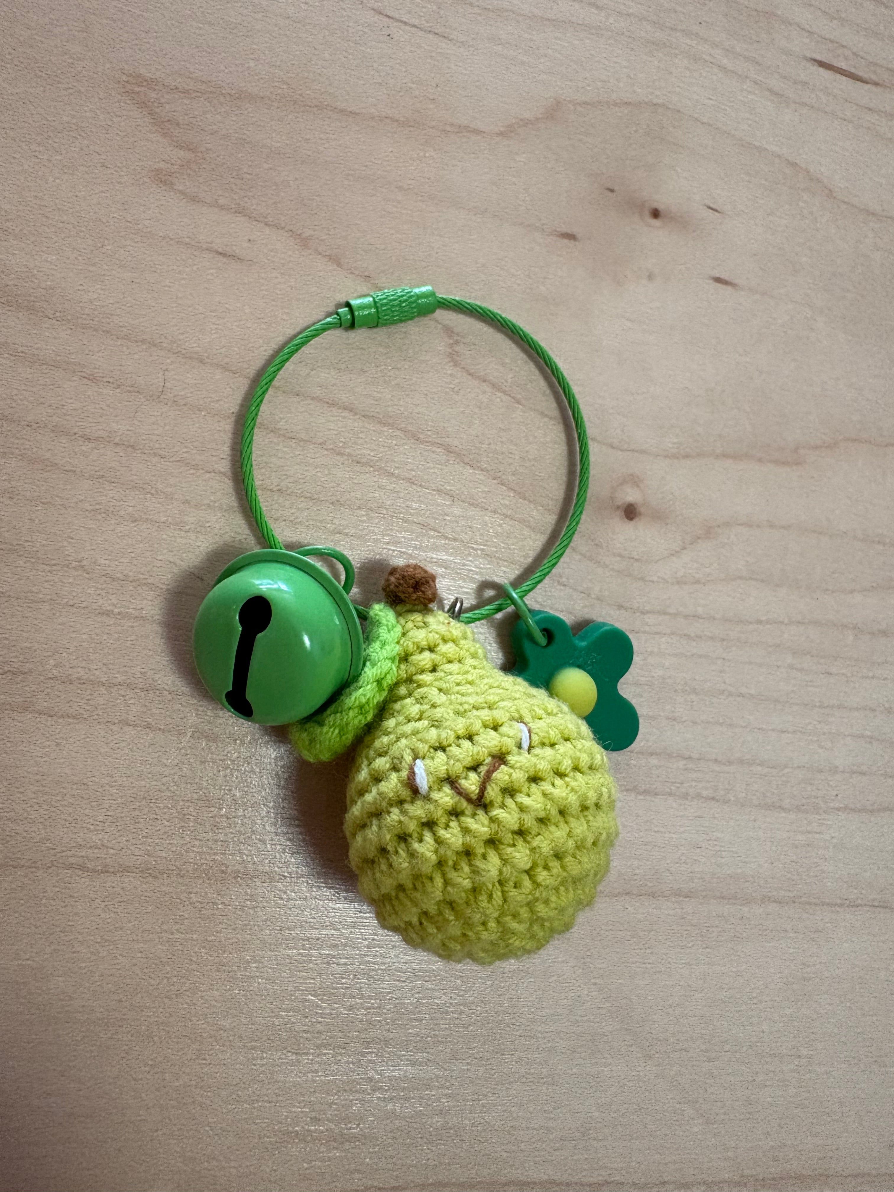 Crochet Pear Keychain