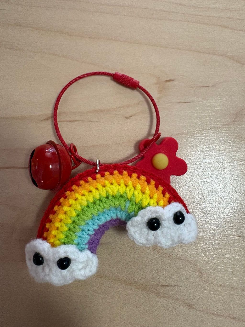Crochet Rainbow Keychain
