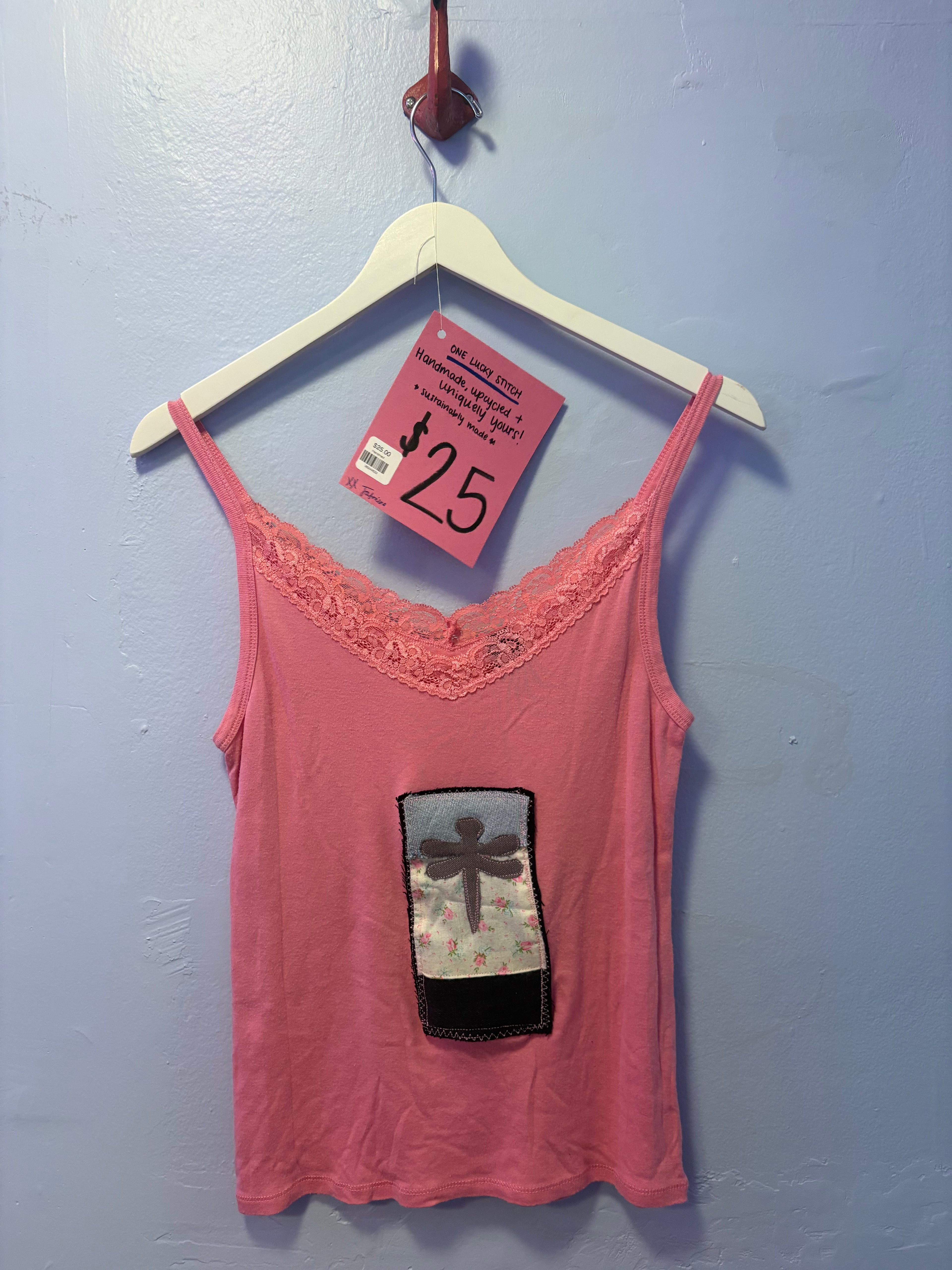 Handmade Upcycled Pink Tank Top