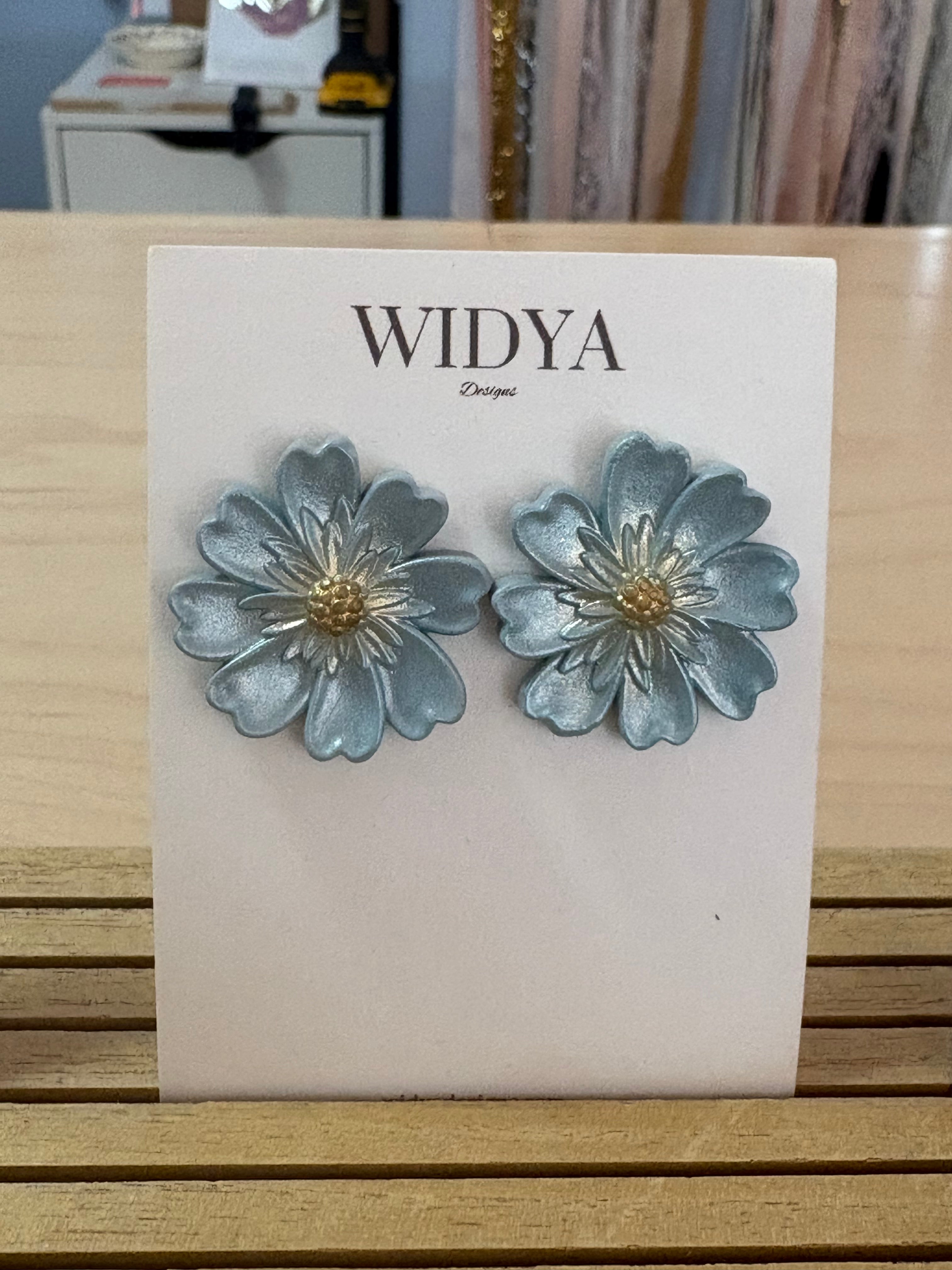 Blue Flower Studs