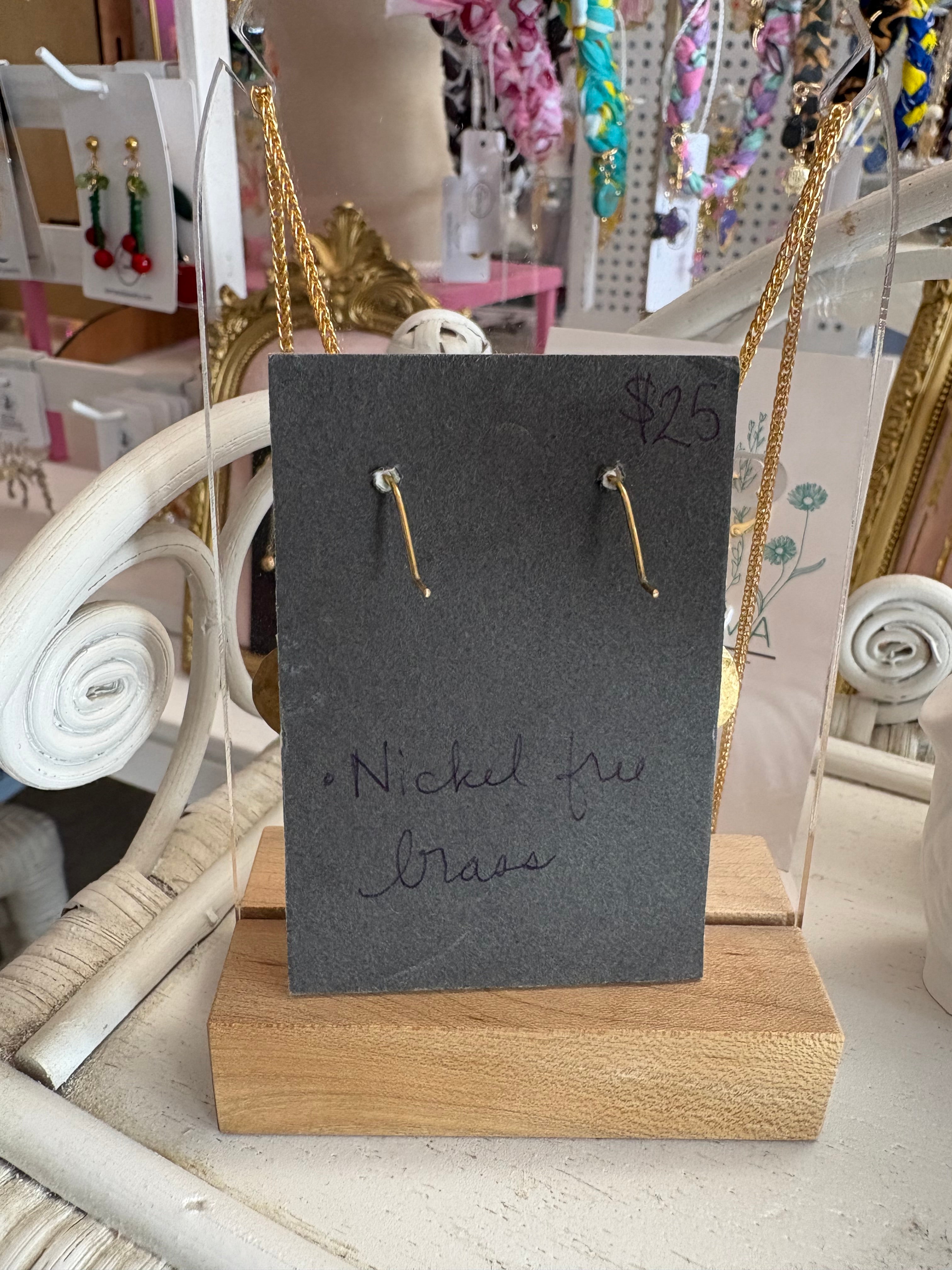Hammered Metal Flower Earrings
