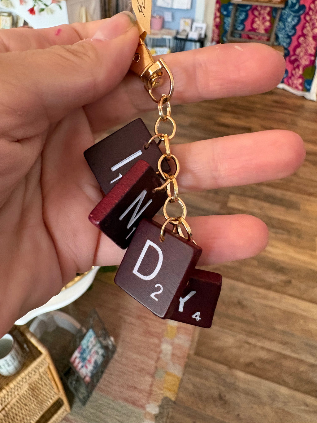 Indy Scrabble Keychain