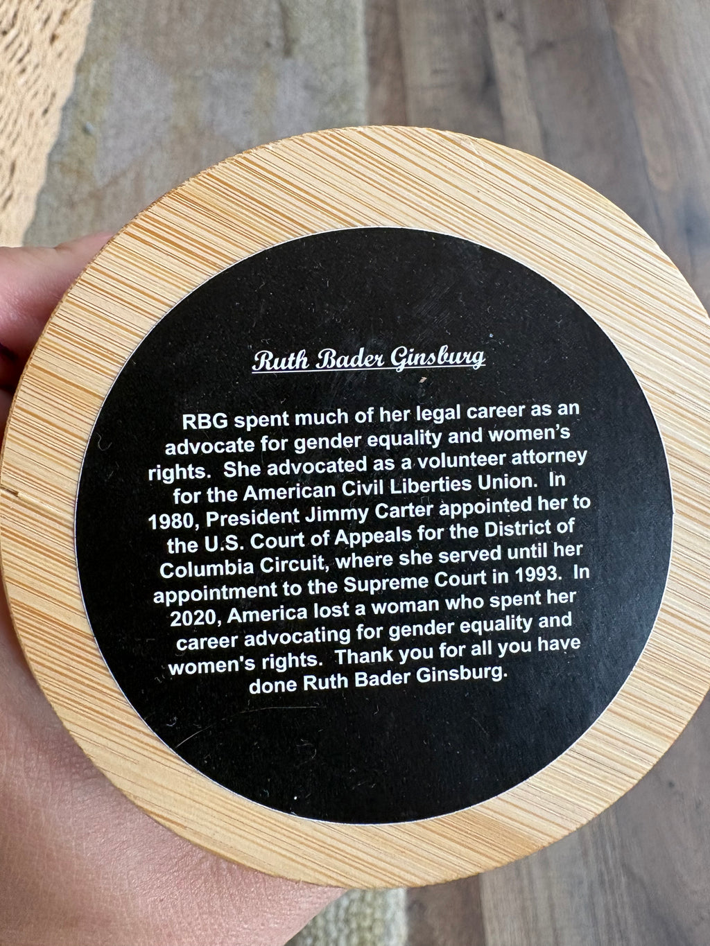 Ruth Bader Ginsberg Candle