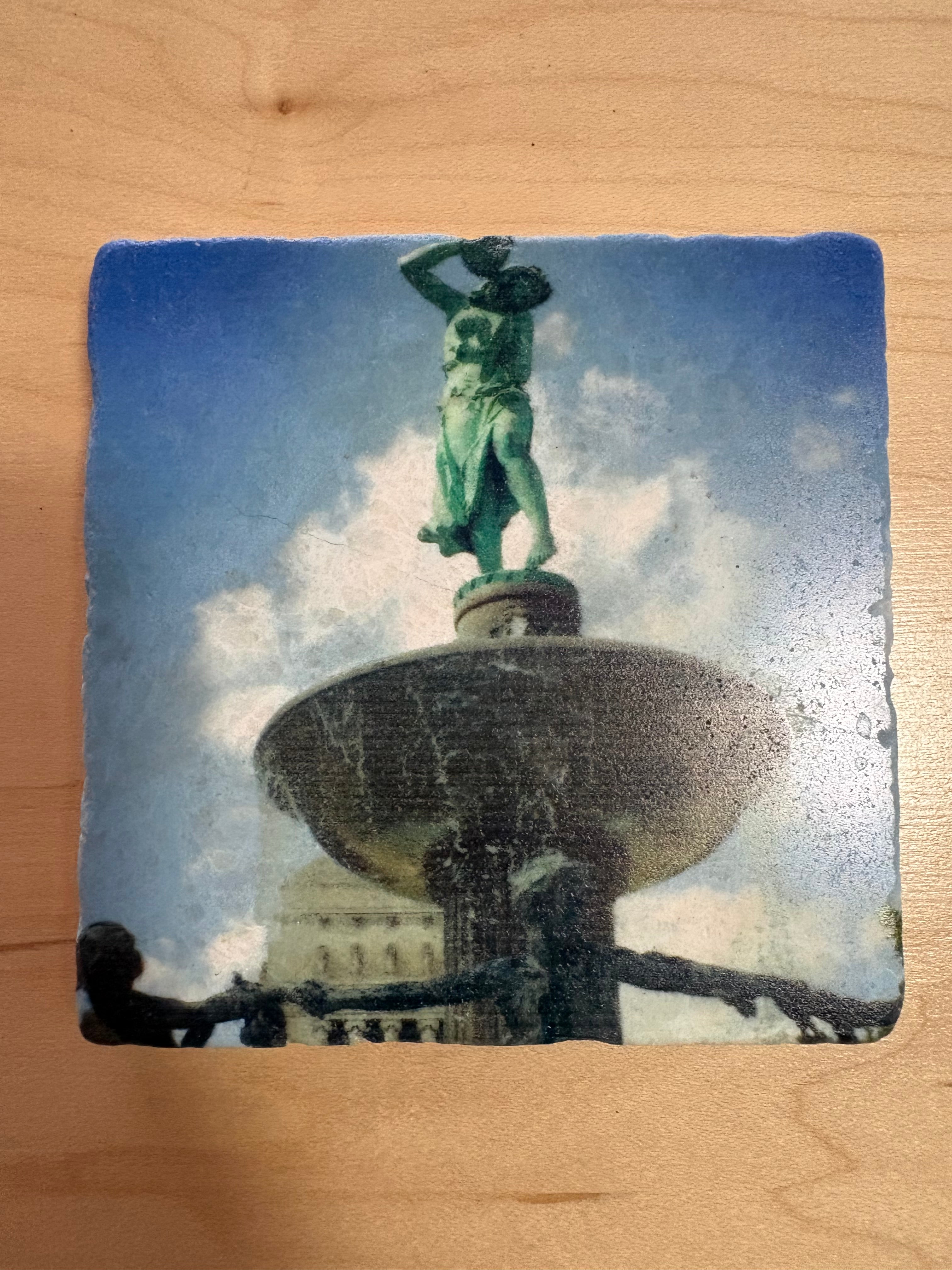 Marble Depew Memorial Fountain Coaster