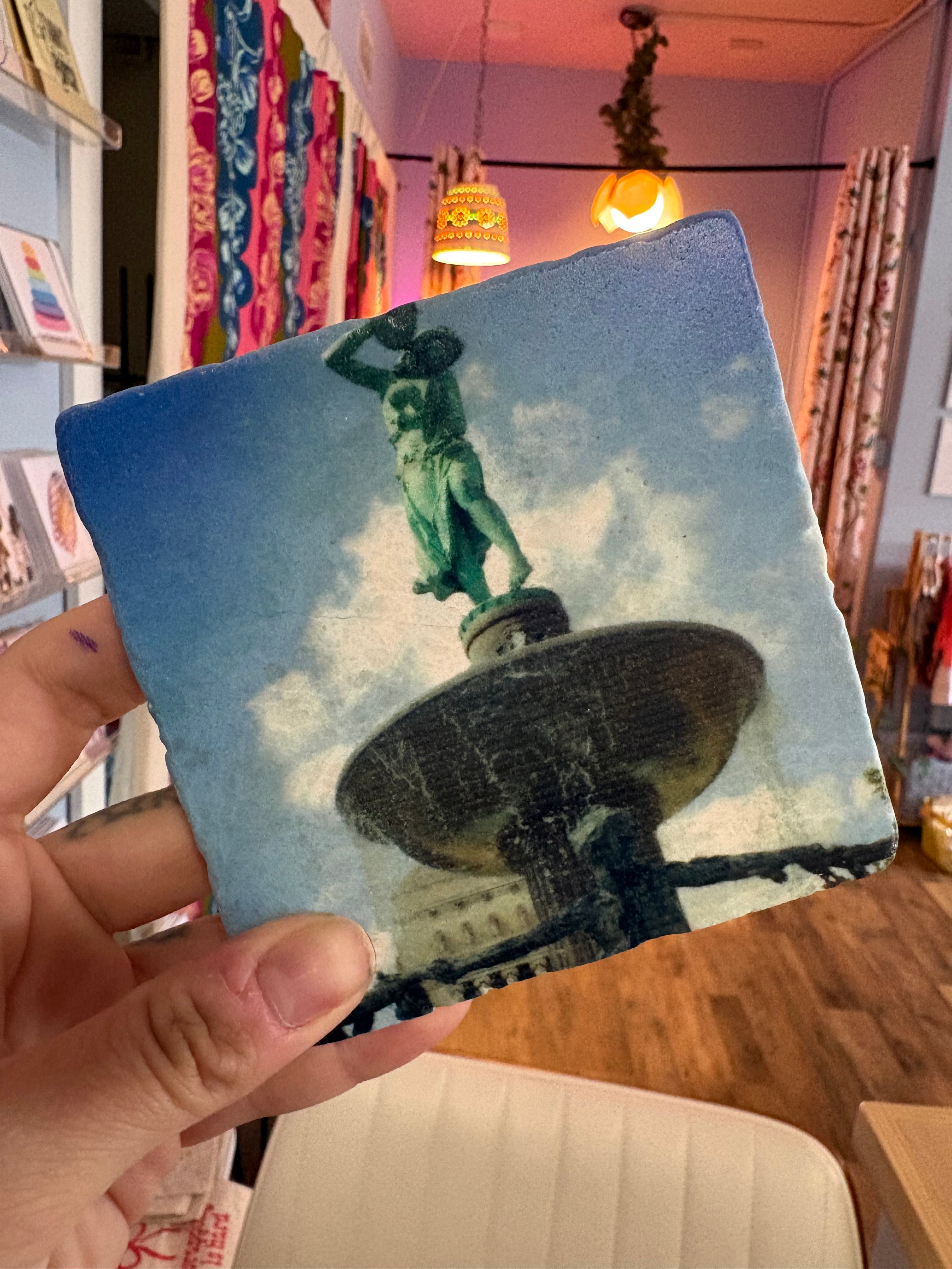 Marble Depew Memorial Fountain Coaster