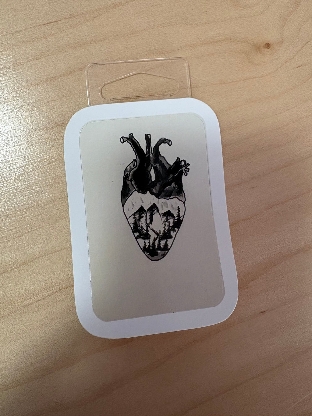 Mountain Range Anatomical Heart Sticker