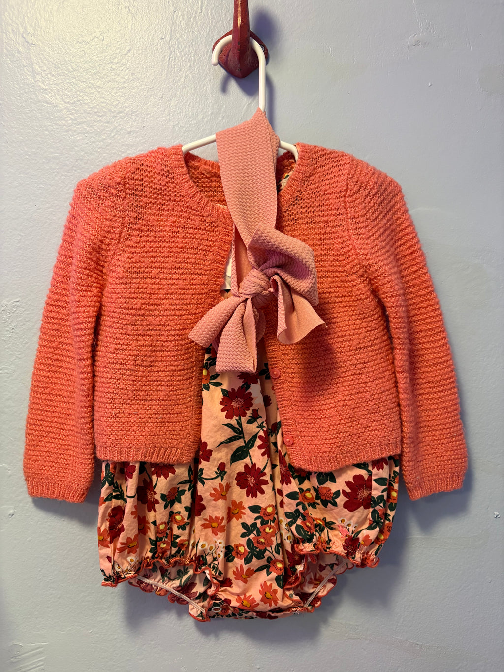 Thrifted Cardigan & Romper Baby Set