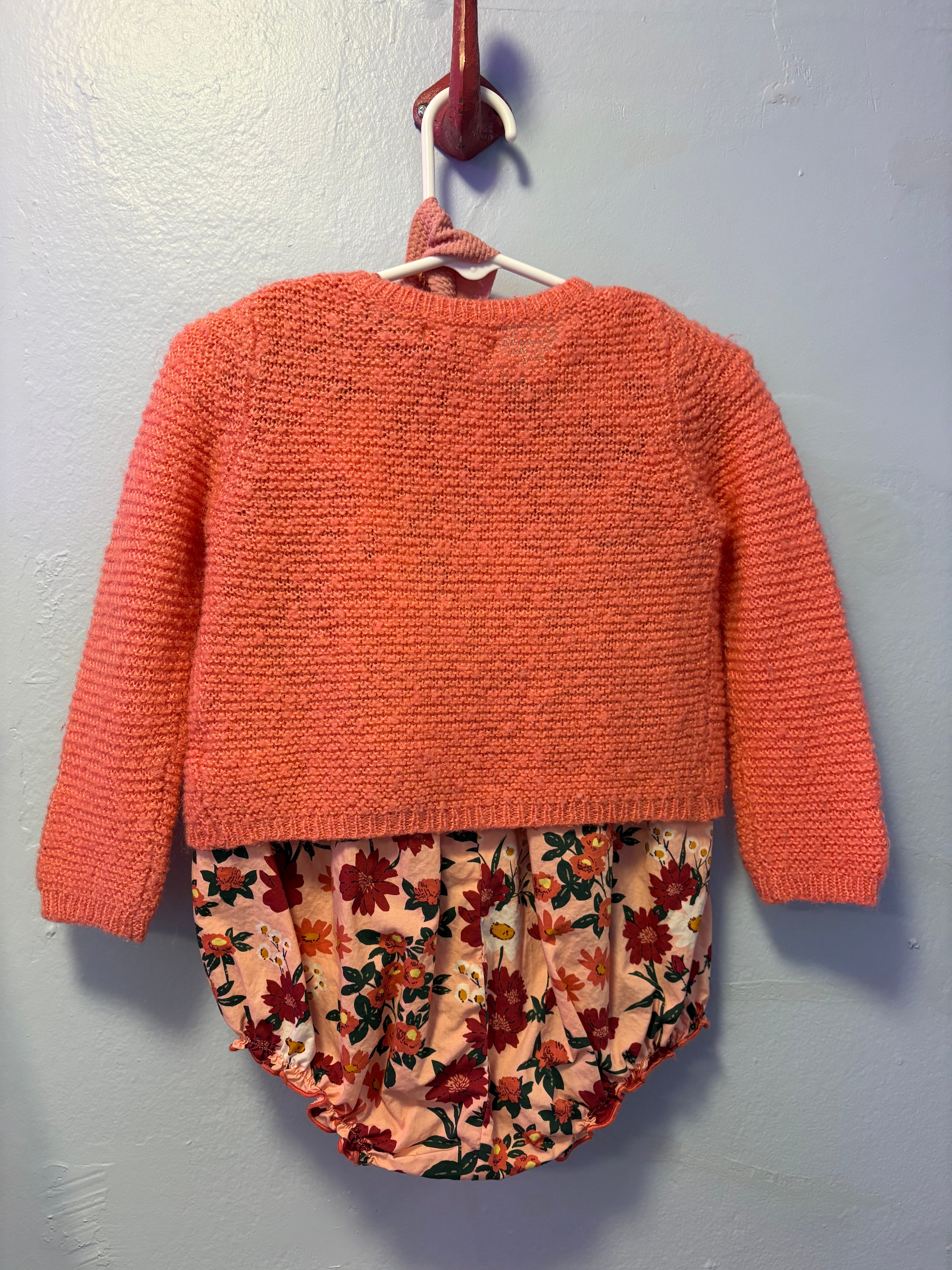 Thrifted Cardigan & Romper Baby Set