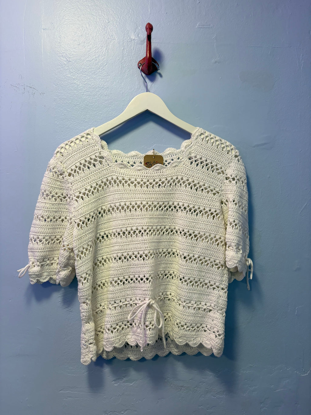 White Crochet Top