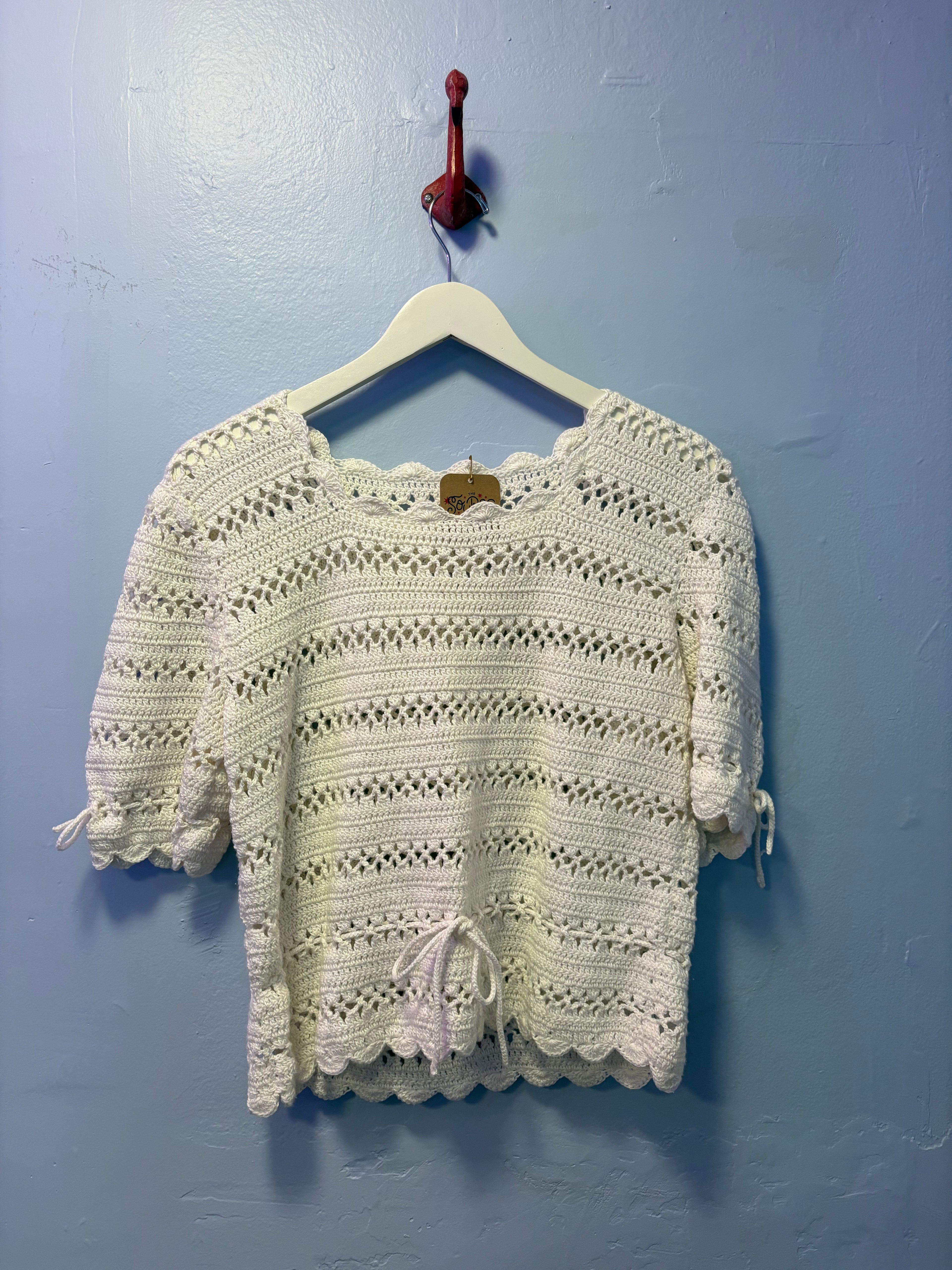 White Crochet Top