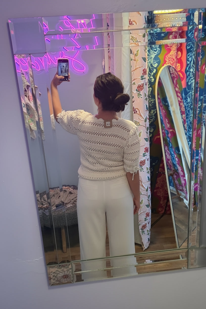 White Crochet Top