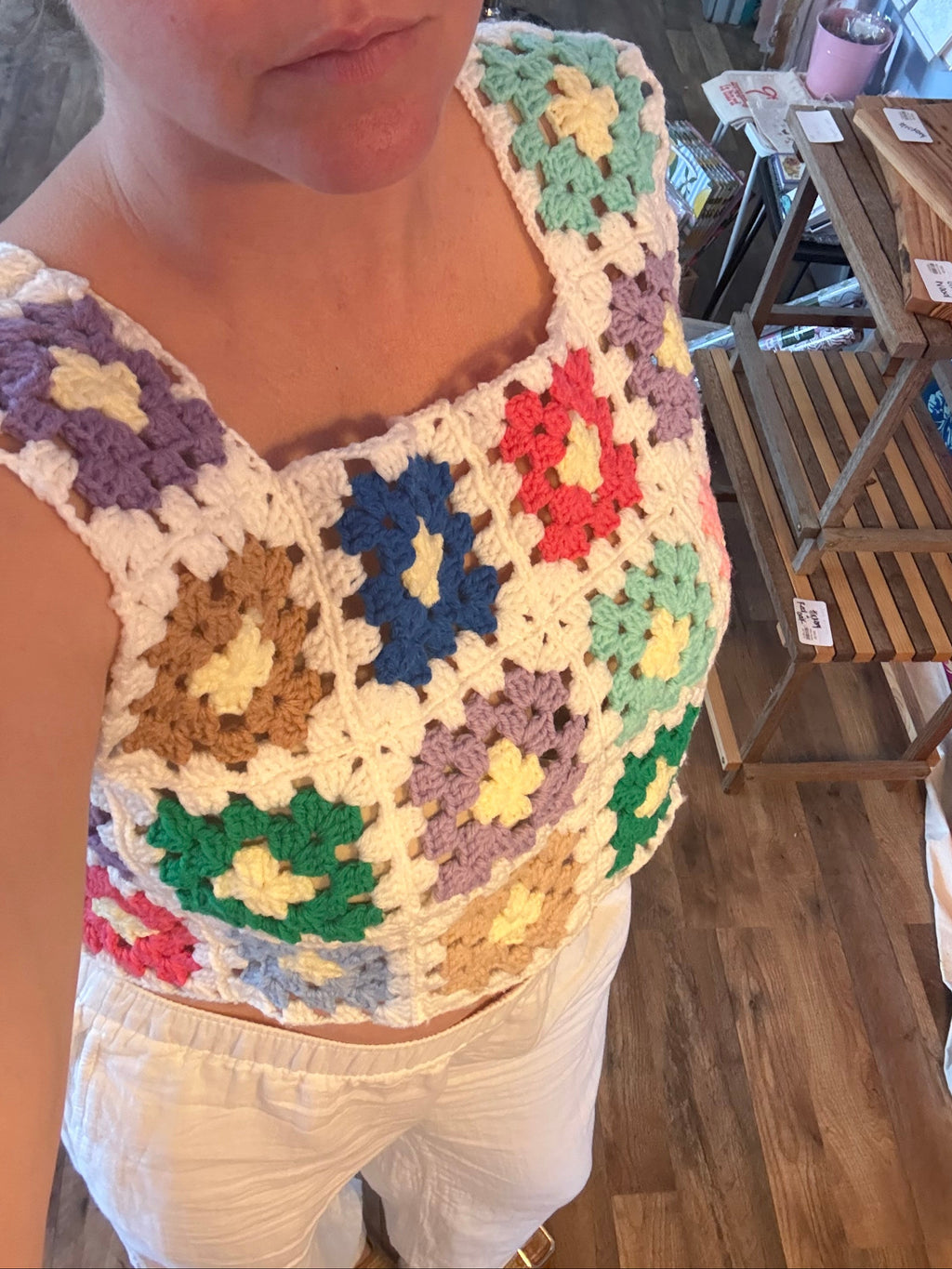 Multicolor Crop Tank Top