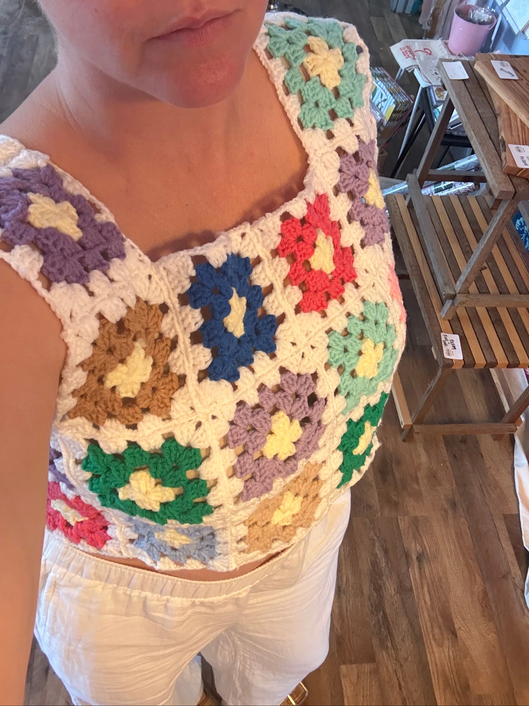 Multicolor Crop Tank Top