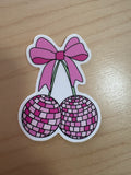 Disco Cherry Bow Sticker